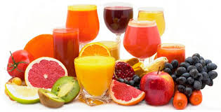 Большой выбор фруктовых соков.